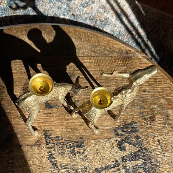 COPY - Pr. of Vintage Solid Brass Deer Figurines, Deer Figurines, Reindeer Figu… - Picture 4 of 6